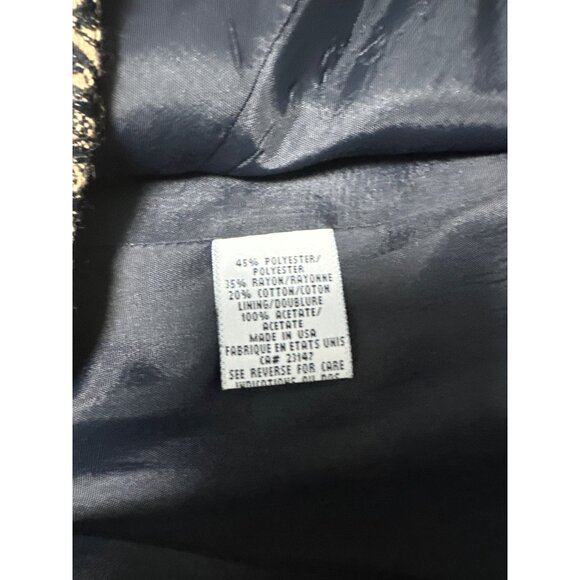 Talbots Petites Womens Black & Gold Patterned Button-Up Vest Size 14 - Picture 6 of 8